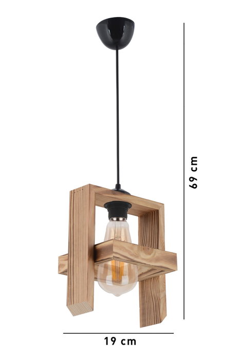Opviq Lámpara de Araña Hash de Madera Natural